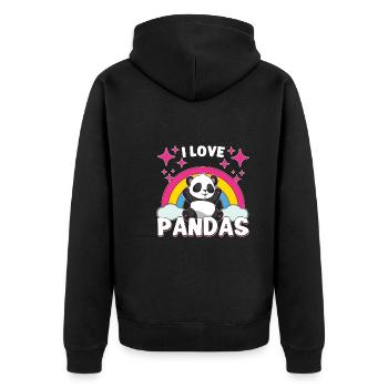 Panda Bear Panda Bamboo Wildlife China - Unisex Premium Organic Zip Hoodie - black - Back - Nico (187cm)