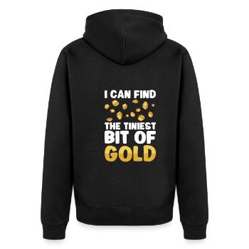 Goldgräber Goldbergbau Goldwaschen Goldmine - Unisex Premium Bio Zip Hoodie - Schwarz - Hinten - Nico (187cm)