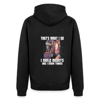 Robotik Ingenieur Für Maschinelles Lernen - Unisex Premium Bio Zip Hoodie - Schwarz - Hinten - Nico (187cm)