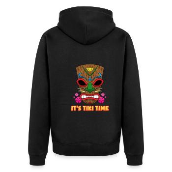 C’est Tiki Time Party Vacation Hawaii - Veste à capuche bio Premium Unisexe - noir - Dos - Nico (187cm)