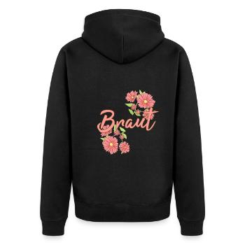 Braut Junggesellinnenabschied Hochzeit - Unisex Premium Bio Zip Hoodie - Schwarz - Hinten - Nico (187cm)