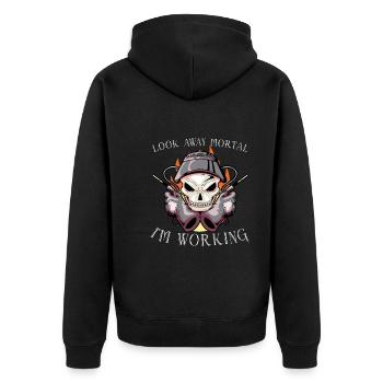 Welder Wife Funny Funny Welding Girlfriend Gift - Unisex Premium Bio Zip Hoodie - Schwarz - Hinten - Nico (187cm)