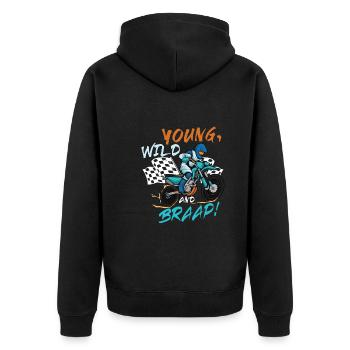 Dirt Bike Dirt Bike Riding Motocross Dirt Biking - Unisex Premium Organic Zip Hoodie - black - Back - Nico (187cm)