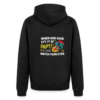 Welder Funny Funny Welding Gift - Unisex Premium Bio Zip Hoodie - Schwarz - Hinten - Nico (187cm)