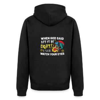 Welder Funny Funny Welding Gift - Unisex Premium Organic Zip Hoodie - black - Back - Nico (187cm)