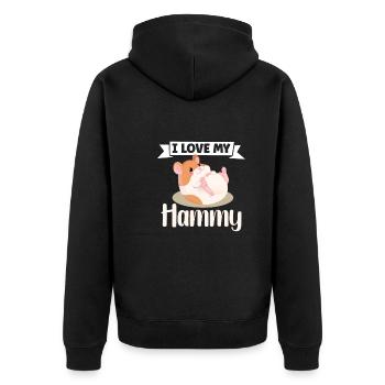 Hamster Fan Hamster Lover Hamsters - Unisex Premium Bio Zip Hoodie - Schwarz - Hinten - Nico (187cm)