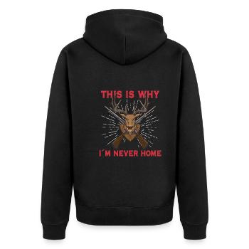 Deer Hunting Hunting Season Buck Hunting - Unisex Premium Organic Zip Hoodie - black - Back - Nico (187cm)