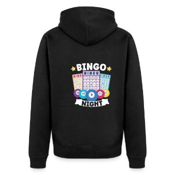Bingo Card Game Grandma Bingo Player Bingo Cards - Unisex Premium Organic Zip Hoodie - black - Back - Nico (187cm)