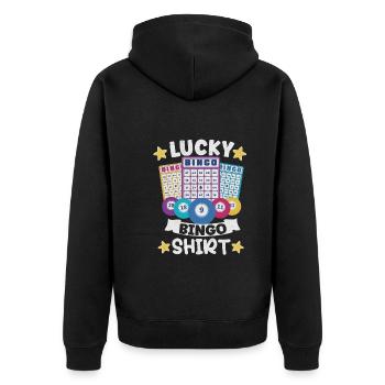 Bingo Jeu de cartes Grand-mère Bingo Joueur Bingo Cartes - Veste à capuche bio Premium Unisexe - noir - Dos - Nico (187cm)