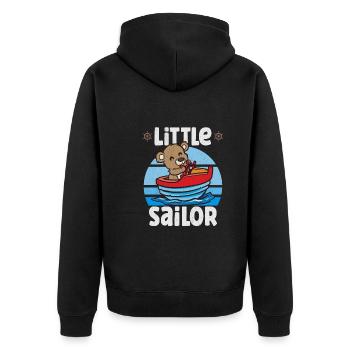 Voilier Voilier Bateau Kid Enfant Yacht Bateau - Veste à capuche bio Premium Unisexe - noir - Dos - Nico (187cm)