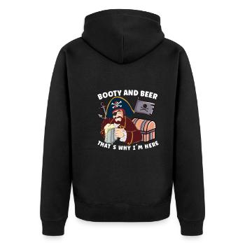 Beer Lover Pirate Pirate Ship Pirate Captain - Unisex Premium Bio Zip Hoodie - Schwarz - Hinten - Nico (187cm)