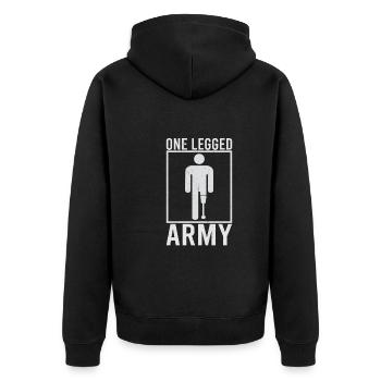 Handicapped Wheelchair Cyborg Leg Arm Amputee - Unisex Premium Bio Zip Hoodie - Schwarz - Hinten - Nico (187cm)
