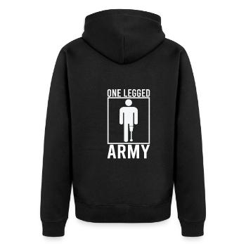 Handicapped Wheelchair Cyborg Leg Arm Amputee - Unisex Premium Organic Zip Hoodie - black - Back - Nico (187cm)
