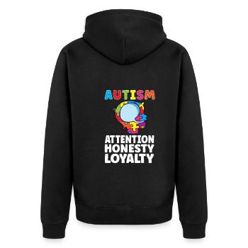 Sensibilisation à l’autisme Maladie autistique Poison autistique - Veste à capuche bio Premium Unisexe - noir - Dos - Nico (187cm)
