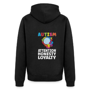Sensibilisation à l’autisme Maladie autistique Poison autistique - Veste à capuche bio Premium Unisexe - noir - Dos - Nico (187cm)