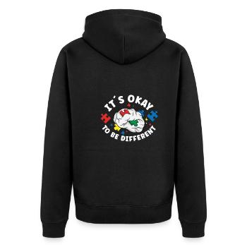 Autism Awareness Autism Disease Autistic Gift - Unisex Premium Bio Zip Hoodie - Schwarz - Hinten - Nico (187cm)