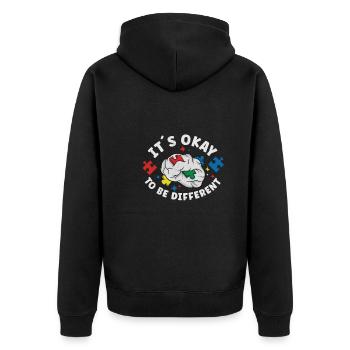 Sensibilisation à l’autisme Maladie autistique Poison autistique - Veste à capuche bio Premium Unisexe - noir - Dos - Nico (187cm)