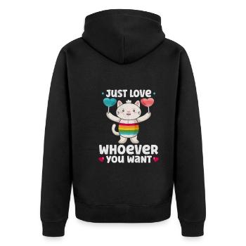 Lgbtq Transgender Gay Lesbian Feminismus Feminist - Unisex Premium Bio Zip Hoodie - Schwarz - Hinten - Nico (187cm)