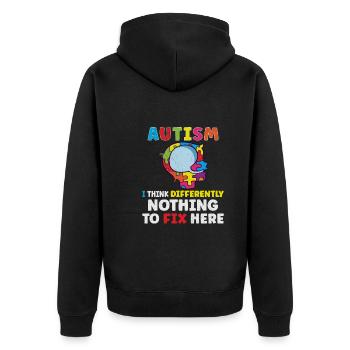 Autism Awareness Autism Disease Autistic Gift - Unisex Premium Bio Zip Hoodie - Schwarz - Hinten - Nico (187cm)