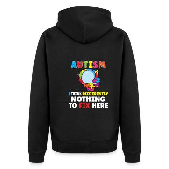 Autism Awareness Autism Disease Autistic Gift - Unisex Premium Bio Zip Hoodie - Schwarz - Hinten - Nico (187cm)