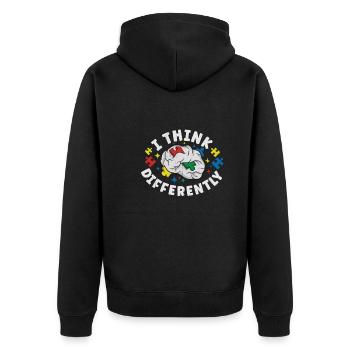 Autism Awareness Autism Disease Autistic Gift - Unisex Premium Bio Zip Hoodie - Schwarz - Hinten - Nico (187cm)