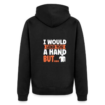Hand Arm Amputee Assembly Required Amputation - Unisex Premium Organic Zip Hoodie - black - Back - Nico (187cm)