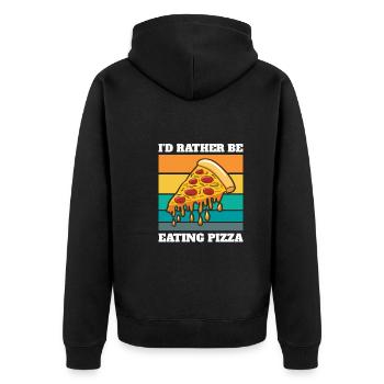 Je préfère manger des pizzas foodies - Veste à capuche bio Premium Unisexe - noir - Dos - Nico (187cm)