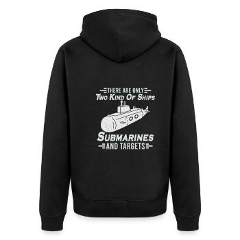 Submariner Definition Submarines Veteran Gift - Unisex Premium Bio Zip Hoodie - Schwarz - Hinten - Nico (187cm)