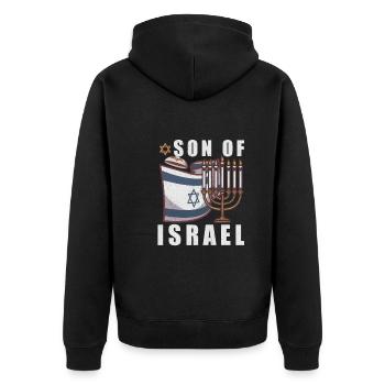 Israelite Jew Israelite Heritage Jewish Israel Jew - Unisex Premium Organic Zip Hoodie - black - Back - Nico (187cm)
