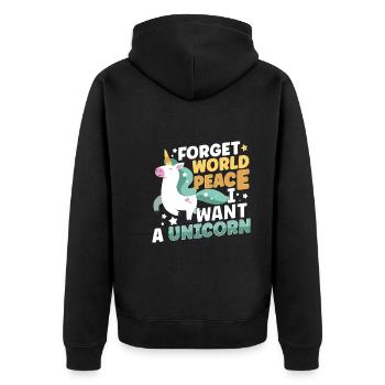Horse Dressage Horseback-Riding Horse Girl Barn - Unisex Premium Bio Zip Hoodie - Schwarz - Hinten - Nico (187cm)