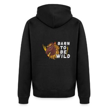 Horse Dressage Horseback-Riding Horse Girl Barn - Unisex Premium Bio Zip Hoodie - Schwarz - Hinten - Nico (187cm)