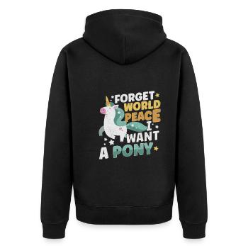 Horse Dressage Horseback-Riding Horse Girl Barn - Unisex Premium Bio Zip Hoodie - Schwarz - Hinten - Nico (187cm)