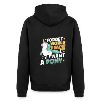Horse Dressage Horseback-Riding Horse Girl Barn - Unisex Premium Bio Zip Hoodie - Schwarz - Hinten - Nico (187cm)
