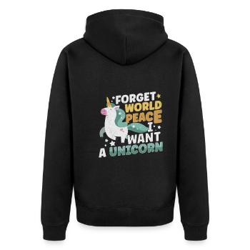 Horse Dressage Horseback-Riding Horse Girl Barn - Unisex Premium Bio Zip Hoodie - Schwarz - Hinten - Nico (187cm)