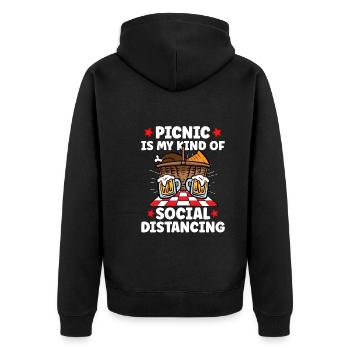 Picnic Lover Picnic Food Basket Picnic Date - Unisex Premium Organic Zip Hoodie - black - Back - Nico (187cm)