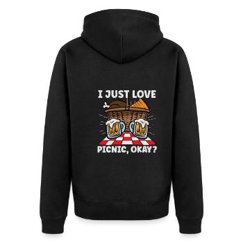Picnic Lover Pique-Panier de nourriture Date de pique- - Veste à capuche bio Premium Unisexe - noir - Dos - Nico (187cm)