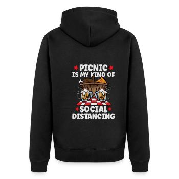 Picnic Lover Picnic Food Basket Picnic Date - Unisex Premium Organic Zip Hoodie - black - Back - Nico (187cm)