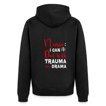 Krankenschwester Krankenpflege Klinik Sanitäter - Unisex Premium Bio Zip Hoodie - Schwarz - Hinten - Nico (187cm)