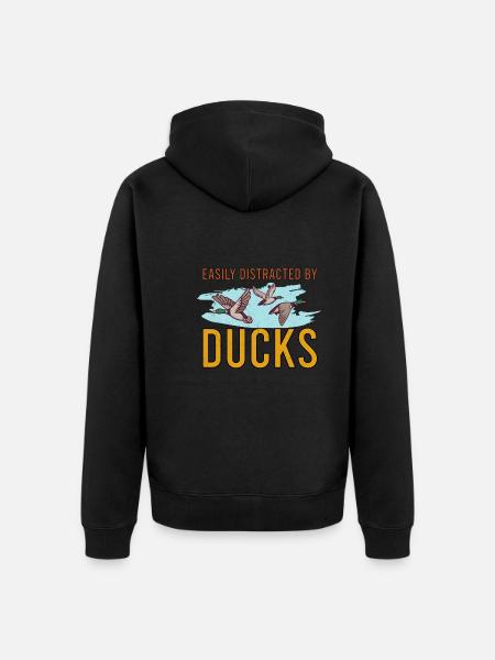 Entenjagd Entenjäger Vogeljagd - Unisex Premium Bio Zip Hoodie - Schwarz