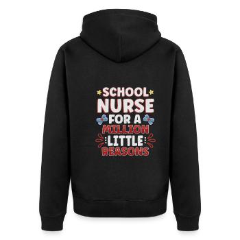 School Nurse Nursing Clinic Medical Stuff School - Unisex Premium Organic Zip Hoodie - black - Back - Nico (187cm)