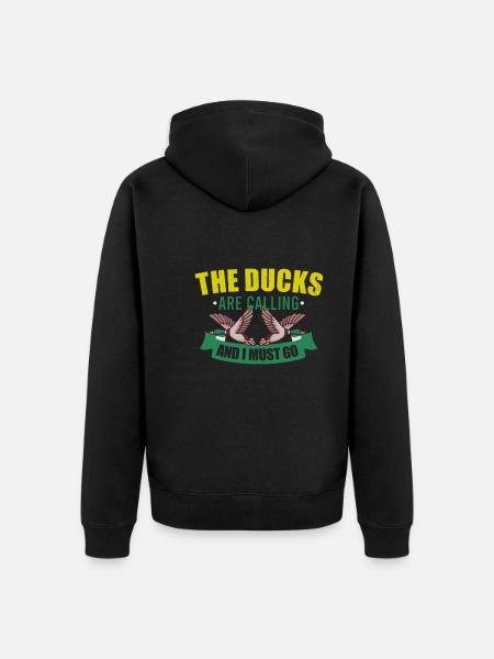 Entenjagd Entenjäger Vogeljagd - Unisex Premium Bio Zip Hoodie - Schwarz