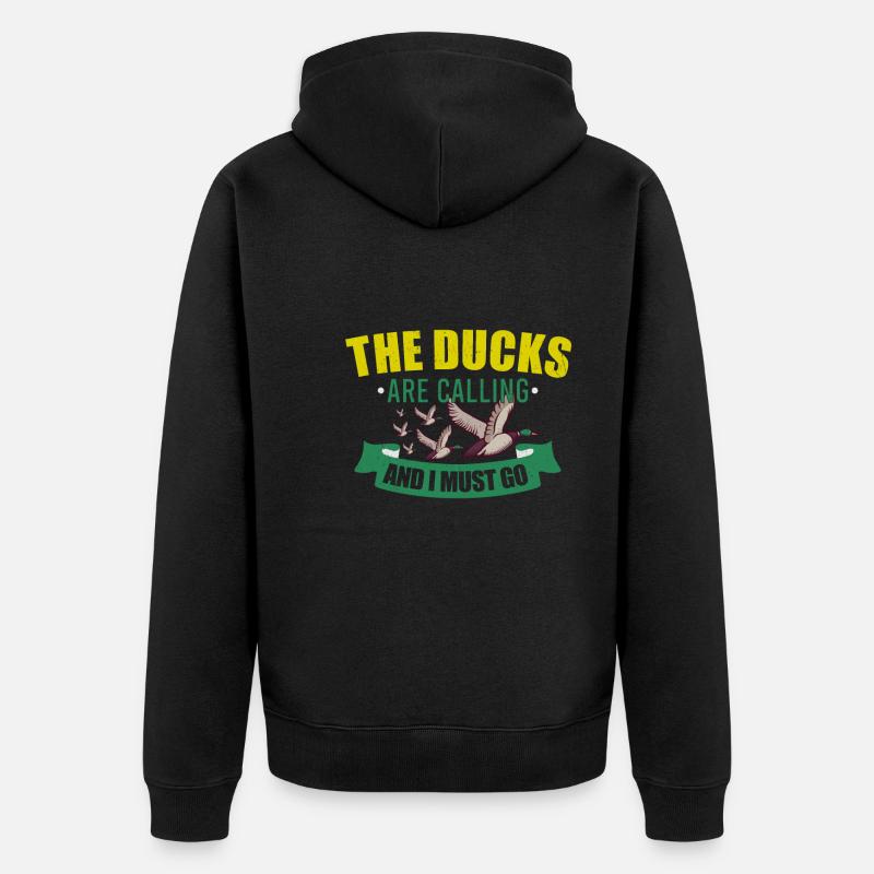 Entenjagd Entenjäger Vogeljagd - Unisex Premium Bio Zip Hoodie - Schwarz