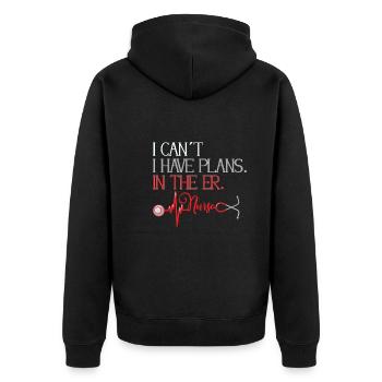 Krankenschwester Krankenpflege Klinik Sanitäter - Unisex Premium Bio Zip Hoodie - Schwarz - Hinten - Nico (187cm)