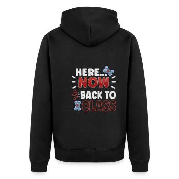 School Nurse Nursing Clinic Medical Stuff - Unisex Premium Bio Zip Hoodie - Schwarz - Hinten - Nico (187cm)