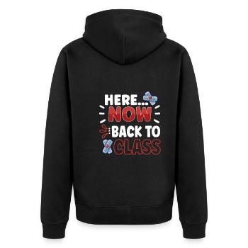 School Nurse Nursing Clinic Medical Stuff - Unisex Premium Bio Zip Hoodie - Schwarz - Hinten - Nico (187cm)