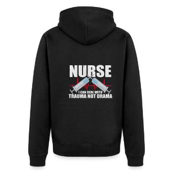 Infirmière Infirmière Infirmière Clinique Paramédicale - Veste à capuche bio Premium Unisexe - noir - Dos - Nico (187cm)