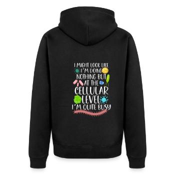 Microbiologist Microbiology Lab Staph Biology - Unisex Premium Bio Zip Hoodie - Schwarz - Hinten - Nico (187cm)