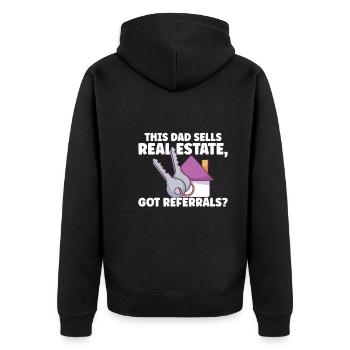 Real Estate Agent Realtor Home Closing Investor - Unisex Premium Organic Zip Hoodie - black - Back - Nico (187cm)