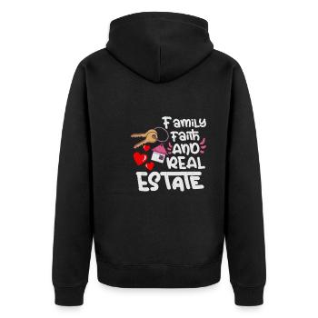 Real Estate Agent Realtor Home Closing Investor - Unisex Premium Organic Zip Hoodie - black - Back - Nico (187cm)