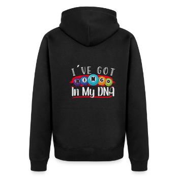 Bingo Card Game Grandma Bingo Player Bingo Cards - Unisex Premium Organic Zip Hoodie - black - Back - Nico (187cm)